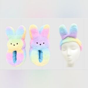 Nwt Kids Peeps Slippers And Headband Set